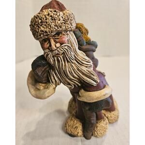 DISCOUNTED! Santa Hand Painted Pecan Resin Euro/ Russian VTG 87-TT 1411 6.75"